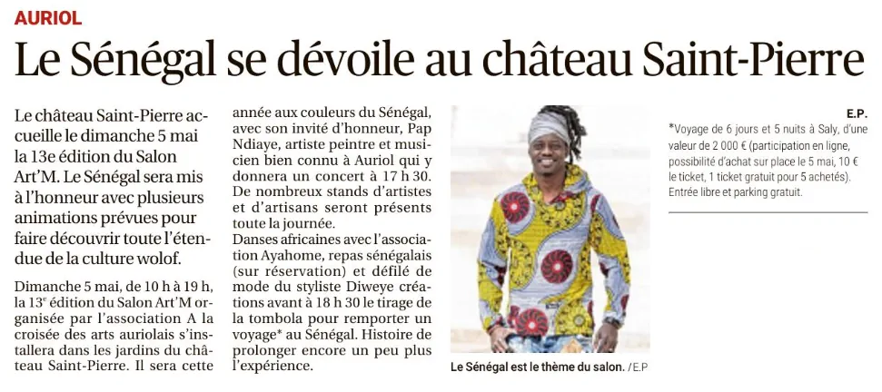 Article de La Provence Festival Art'M 2024 - Sénégal